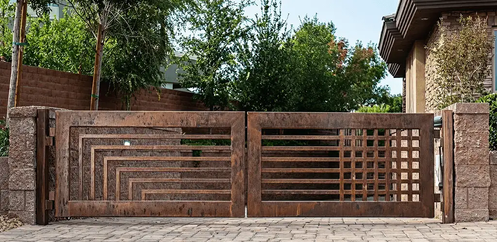 Custom driveway gate installation for a home entrance in Wichita, KS