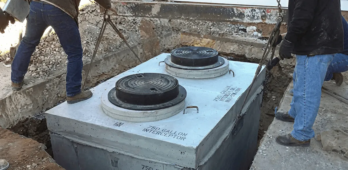 Grease trap installation for a commercial property drainage system in Wichita, KS