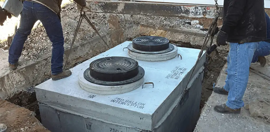 Grease trap installation for a commercial property drainage system in Wichita, KS