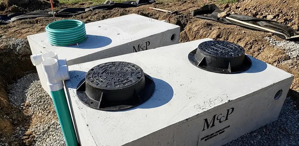 Grease trap installation unit set in place for drainage protection in Wichita, KS