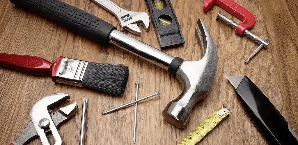 Handyman tools laid out for home repair and maintenance work in Wichita, KS