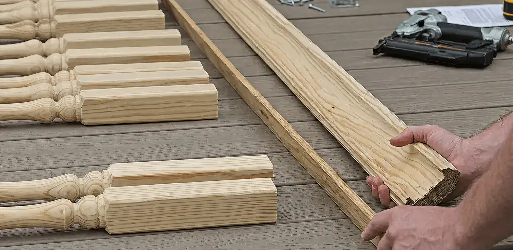Handrail installation materials and wood components for stair rail work in Wichita, KS